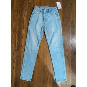 EUC American Eagle AEO Womens Strigid Stretch Mom Jeans Sz 00 Light Wash